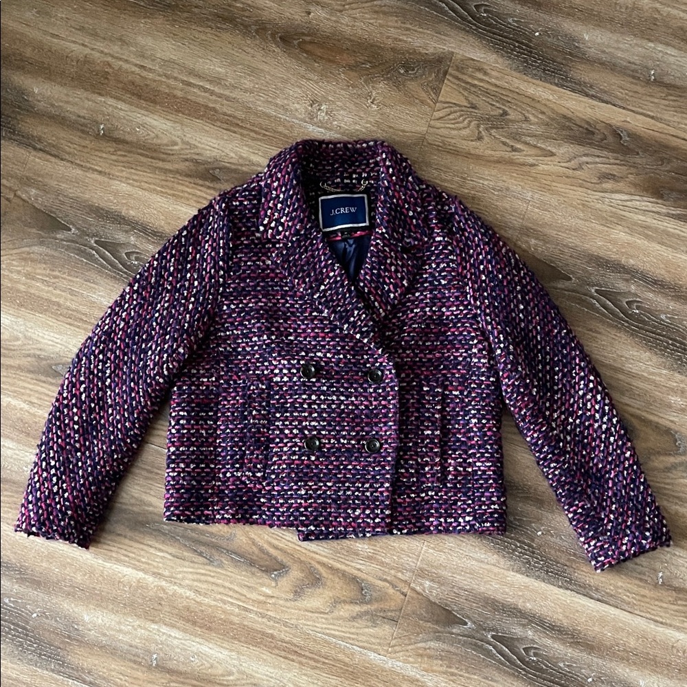 J Crew Lady jacket in Italian Fuchsia Tweed